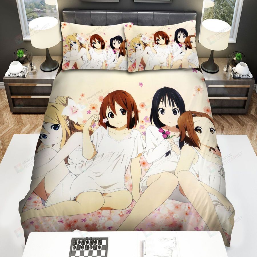 K-On, They Are In White Bed Sheets Spread Duvet Cover Bedding Sets