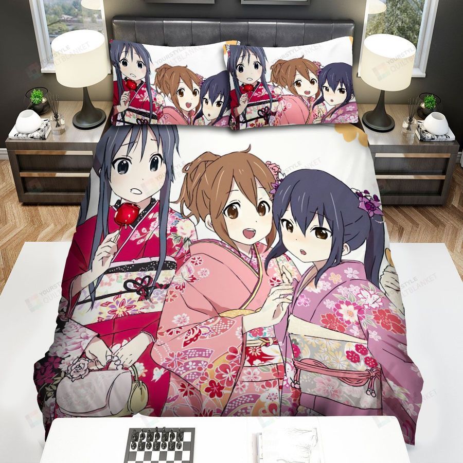 K-On, Wearing Kimono Bed Sheets Spread Duvet Cover Bedding Sets