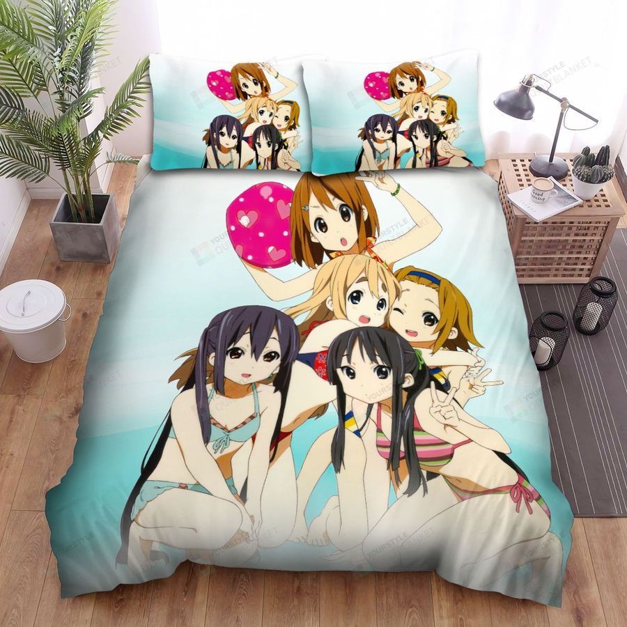 K-On, Yui With Red Balls Bed Sheets Spread Duvet Cover Bedding Sets