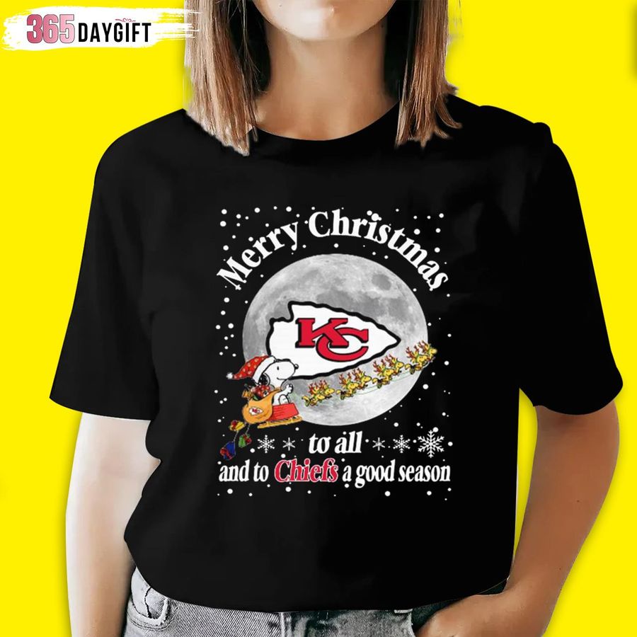 Kansas City Chiefs Christmas T-Shirt To All And To Chiefs A Good Season NFL Football Merry Christmas