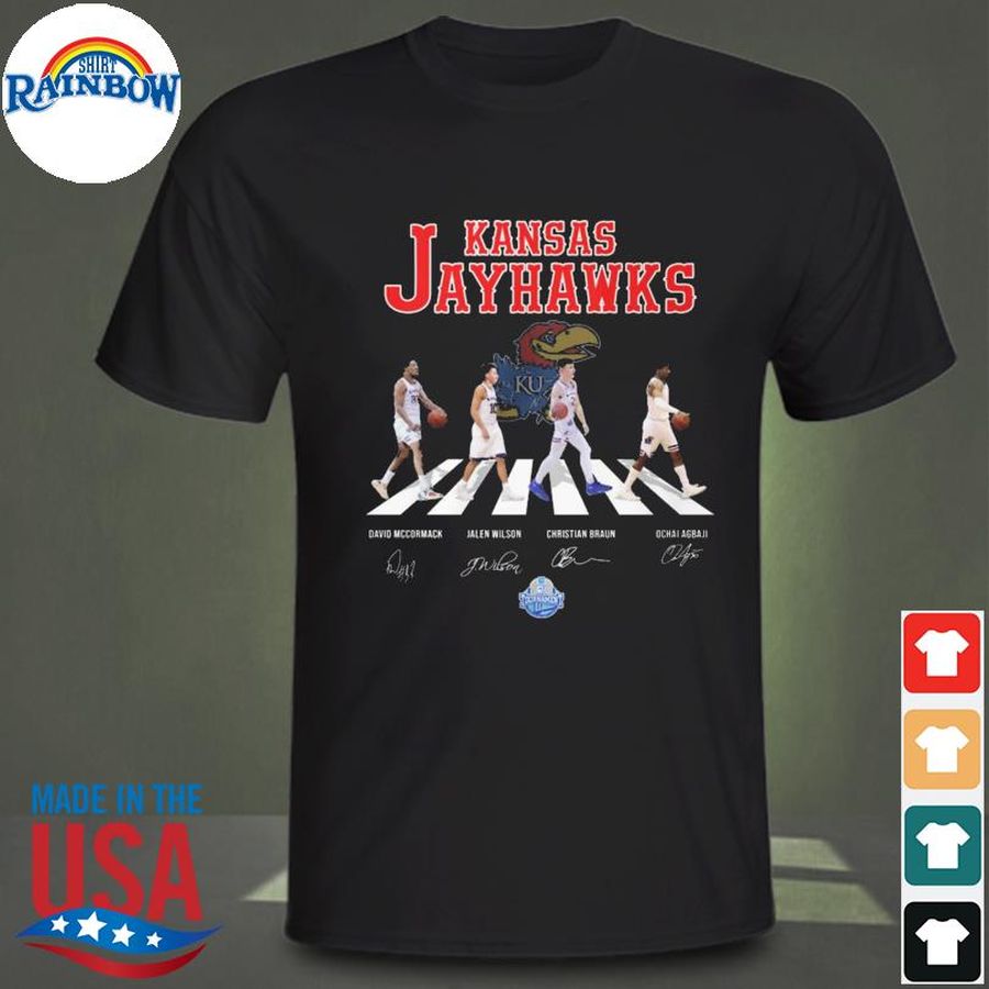 Kansas Jayhawks Abbey Road signatures 2022 shirt