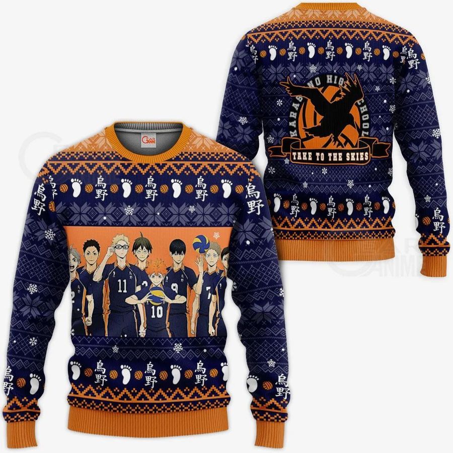 Karasuno Ugly Christmas Sweater Haikyuu Anime Xmas Shirt VA10