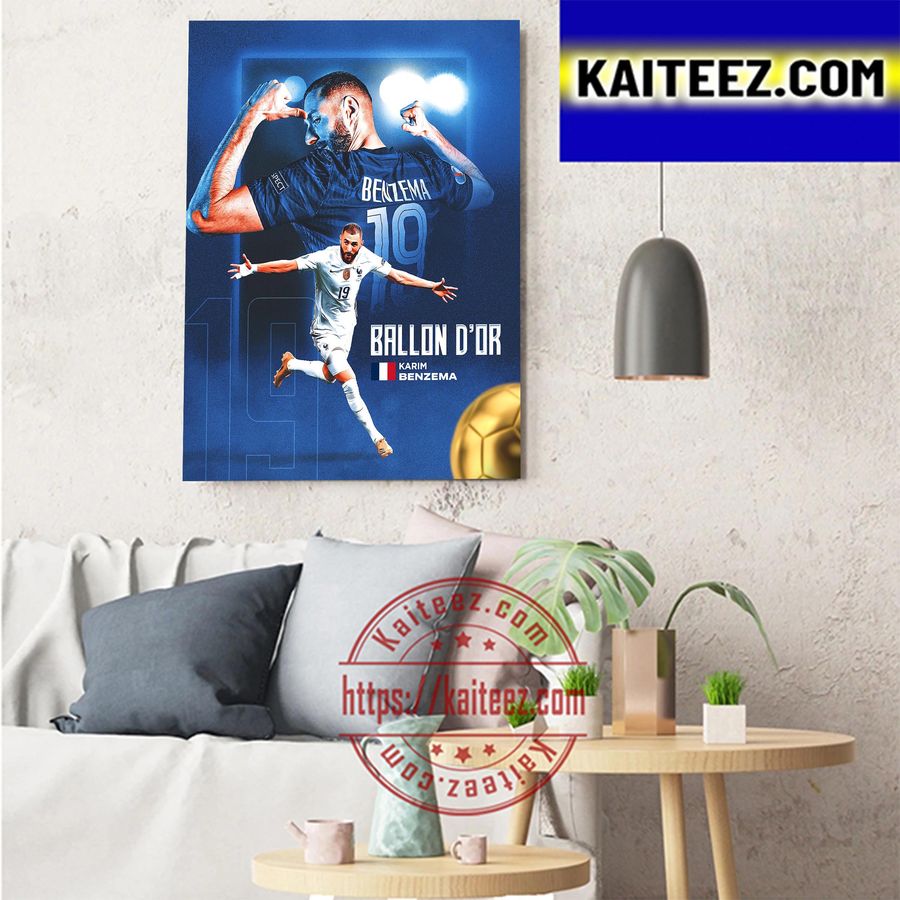 Karim Benzema Is Real Madrid And France Player Has Won 2022 Ballon D'or Art Decor Poster Canvas
