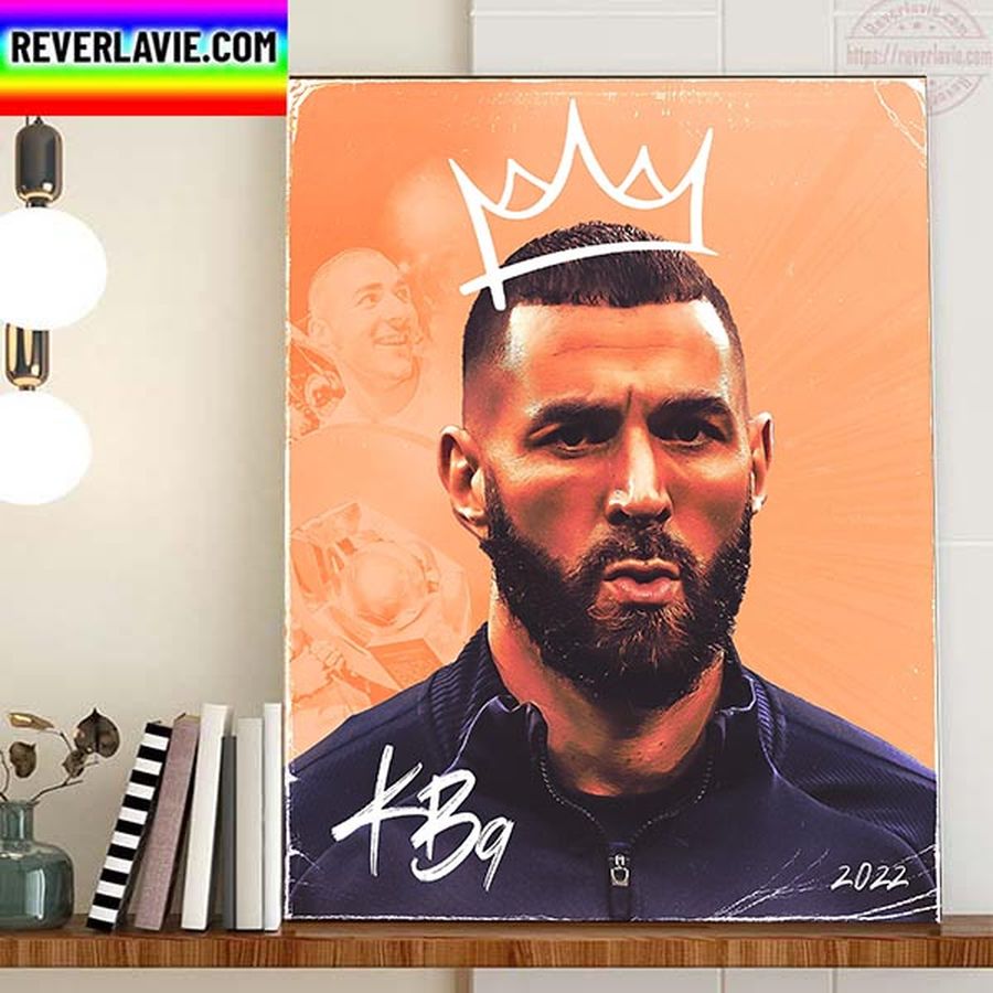 Karim Benzema King Karim Crown The 2022 Ballon Dor Winner Home Decor Poster Canvas