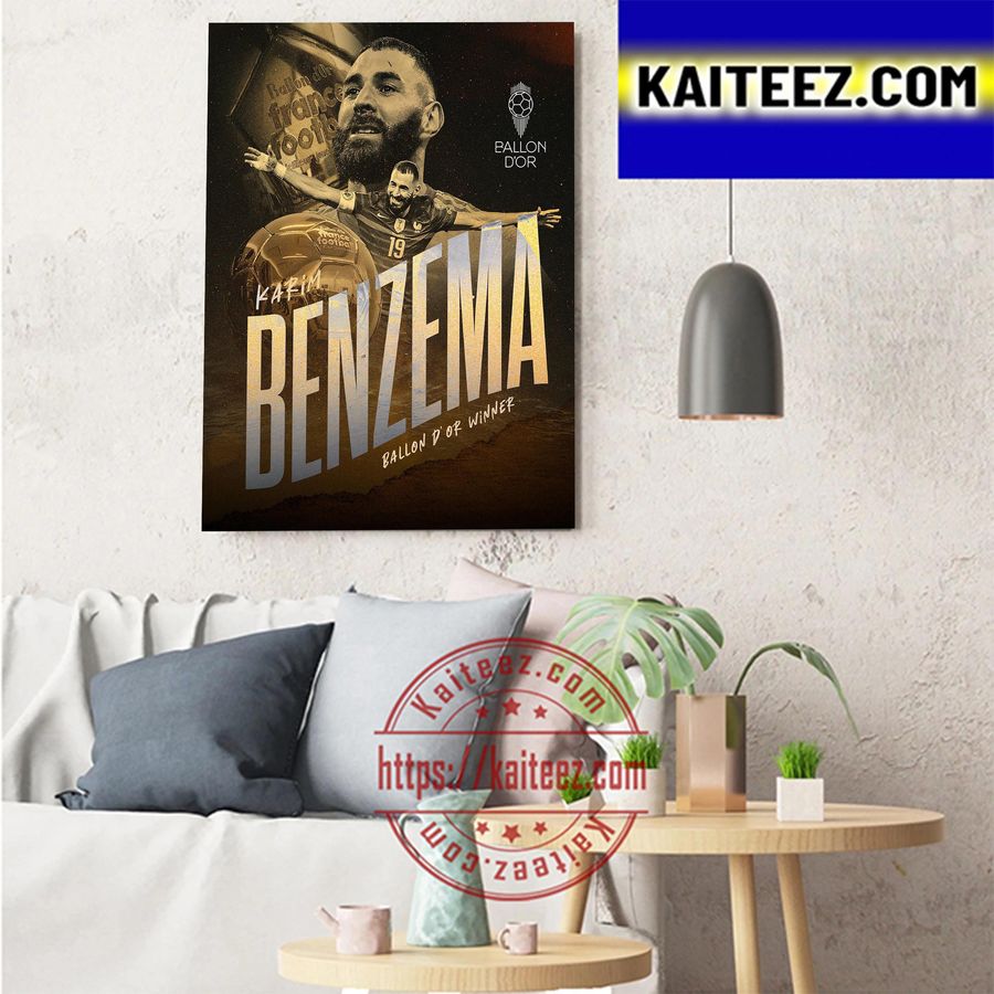 Karim Benzema Real Madrid And France Player Winner 2022 Ballon D'or Art Decor Poster Canvas