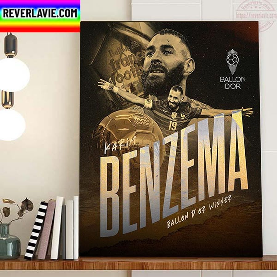 Karim Benzema Real Madrid And France Player Winner 2022 Ballon Dor Home Decor Poster Canvas
