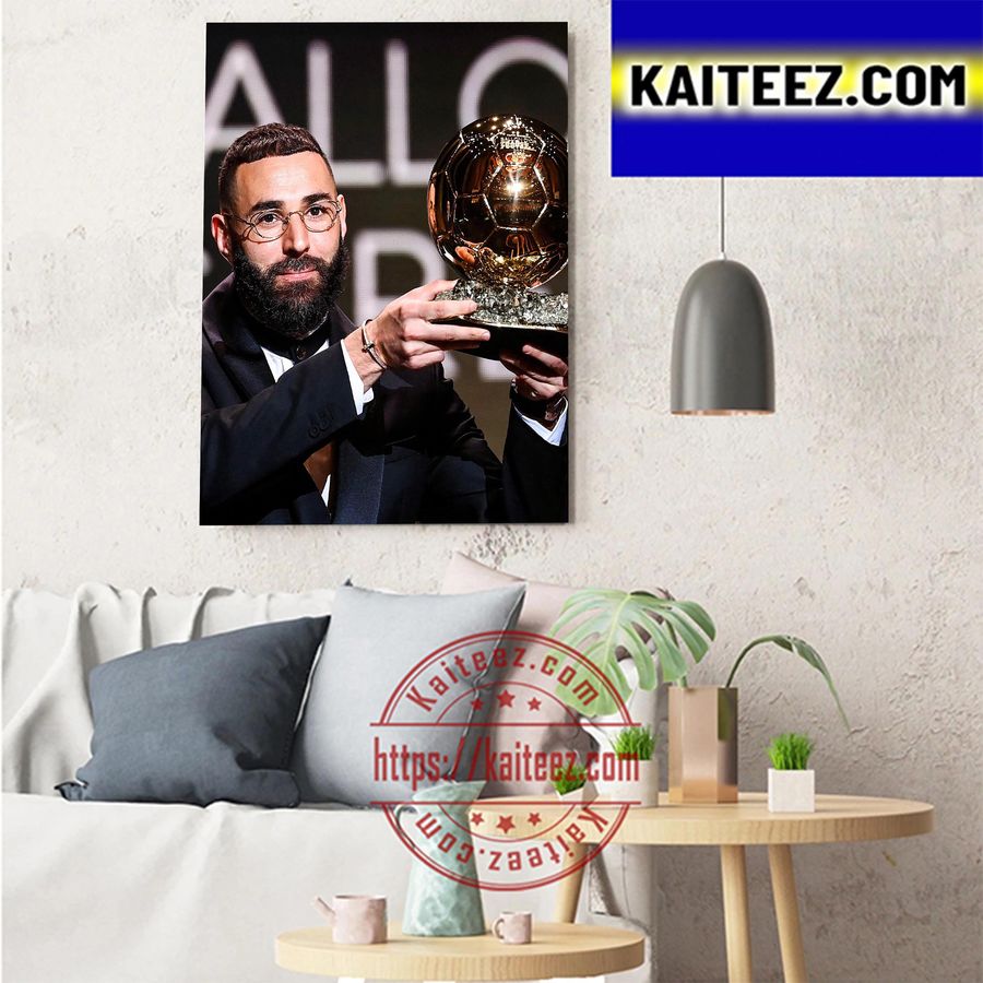 Karim Benzema Real Madrid The 2022 Ballon Dor Award Art Decor Poster Canvas
