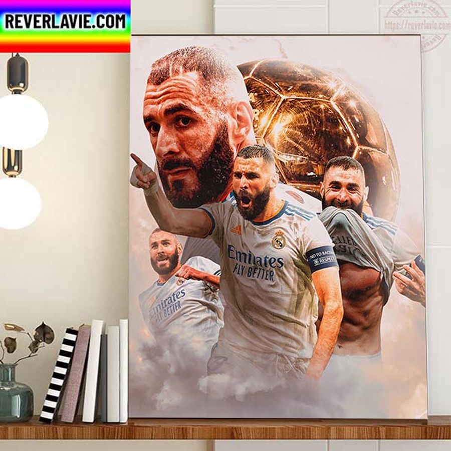 Karim Benzema Real Madrid The 2022 Ballon Dor Winner Home Decor Poster Canvas