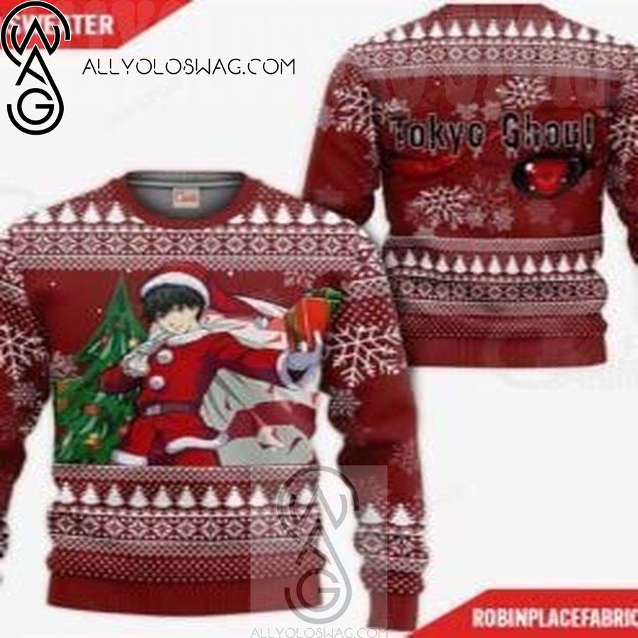 Ken Kaneki Santa Tokyo Ghoul Knitting Pattern Ugly Christmas Sweater