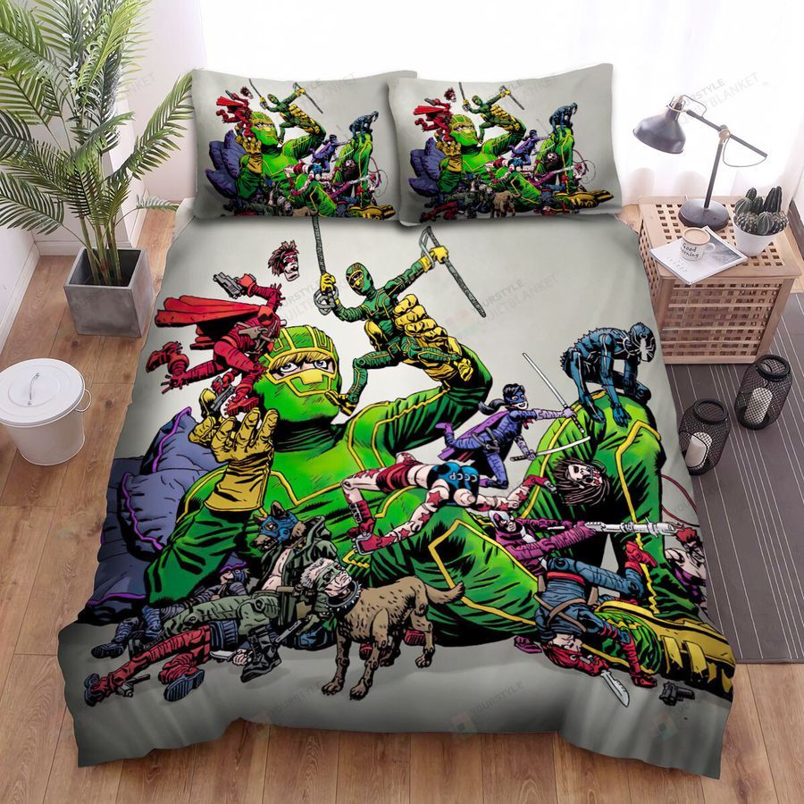 Kick-Ass Playing With Superhero Figures Bed Sheets Spread Duvet Cover Bedding Set