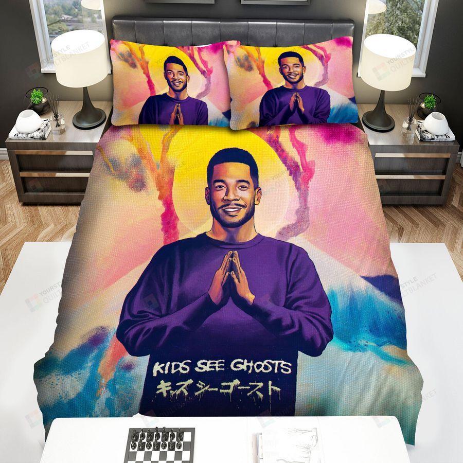 Kid Cudi Single Kids See Ghosts Bed Sheets Spread Comforter Duvet Cover Bedding Sets