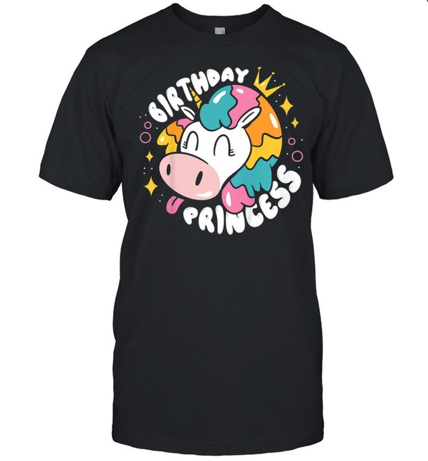 Kids Birthday Princess Unicorncow Girls Birthday Shirt Classic Men's T Shirt