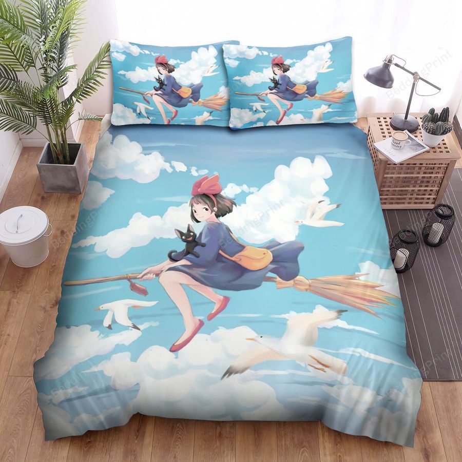 Kiki's Delivery Service (1989) Fly High Bed Sheets Spread Comforter Duvet Cover Bedding Sets