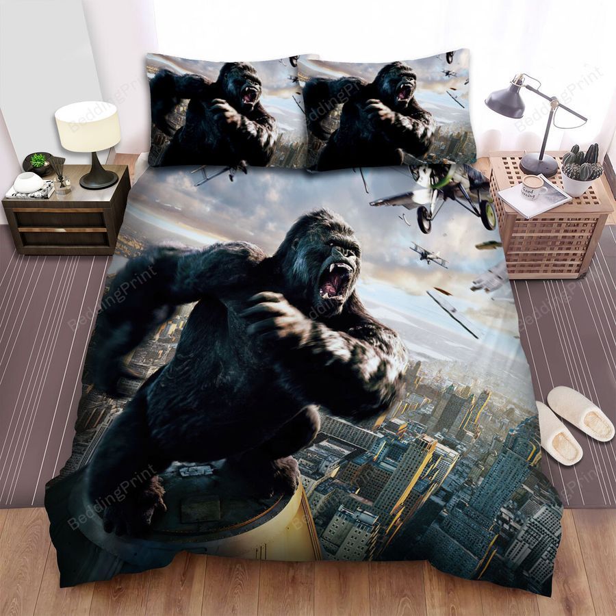 King Kong (2005) Fight With The Airplane Bed Sheets Duvet Cover Bedding Sets