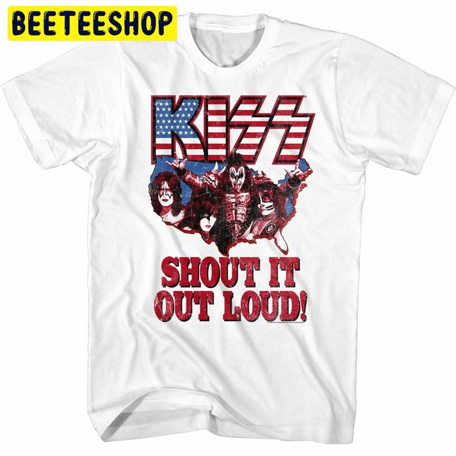 Kiss Shout White Adult Trending Unisex Shirt