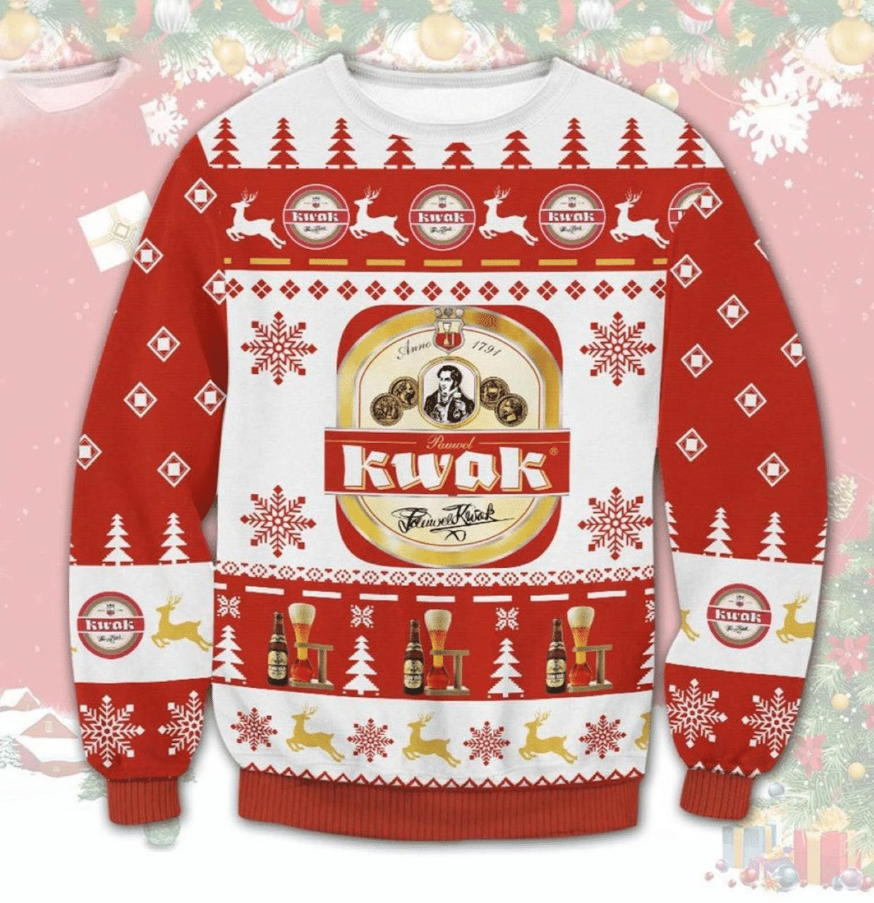 Kwak Beer Ugly Sweater Gifts, Kwak Beer Gift Fan Ugly Sweater.png