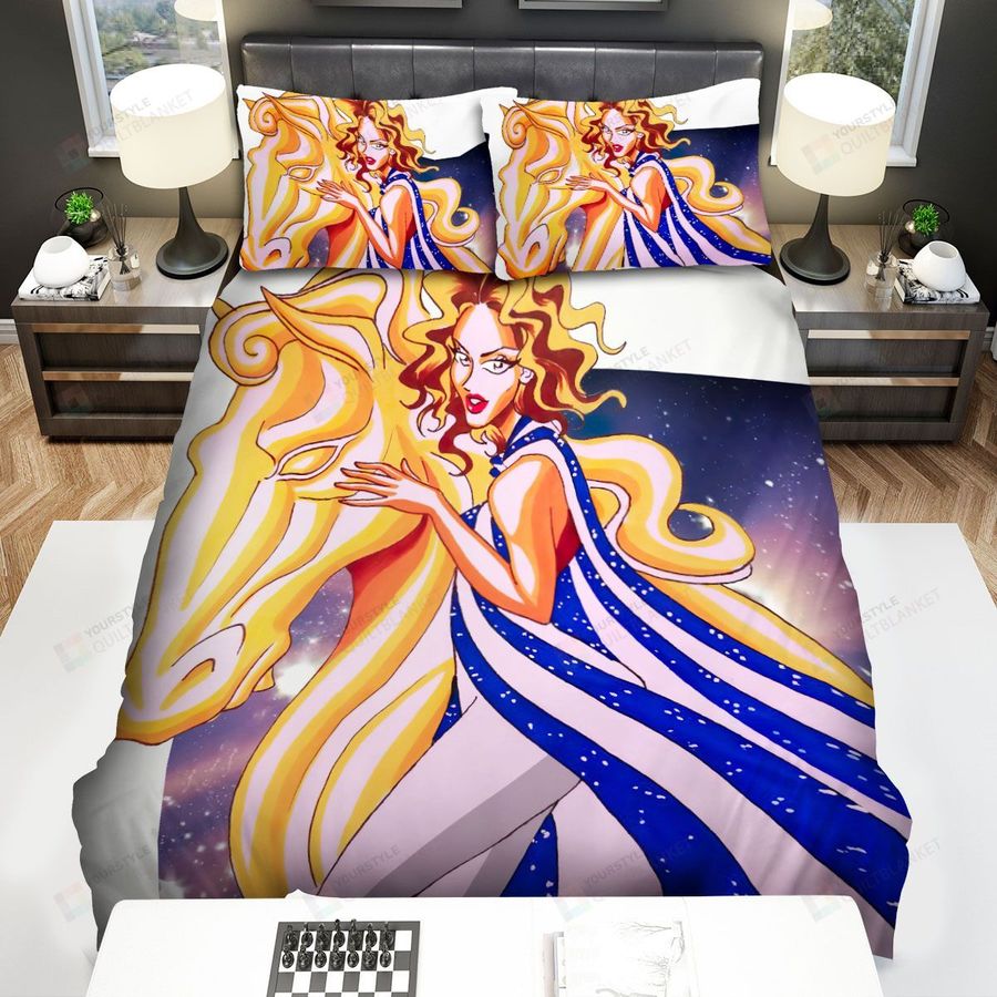 Kylie Minogue Horse Bed Sheets Spread Comforter Duvet Cover Bedding Sets