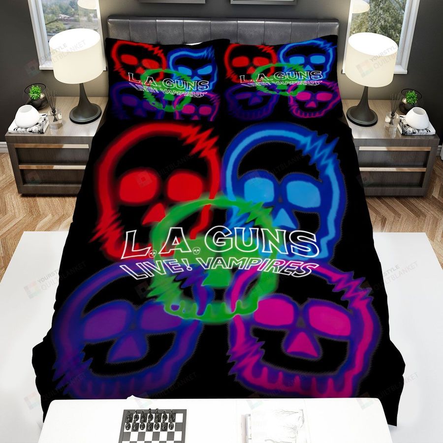 L.A. Guns Band Live! Vampires Album Cover Bed Sheets Spread Comforter Duvet Cover Bedding Sets