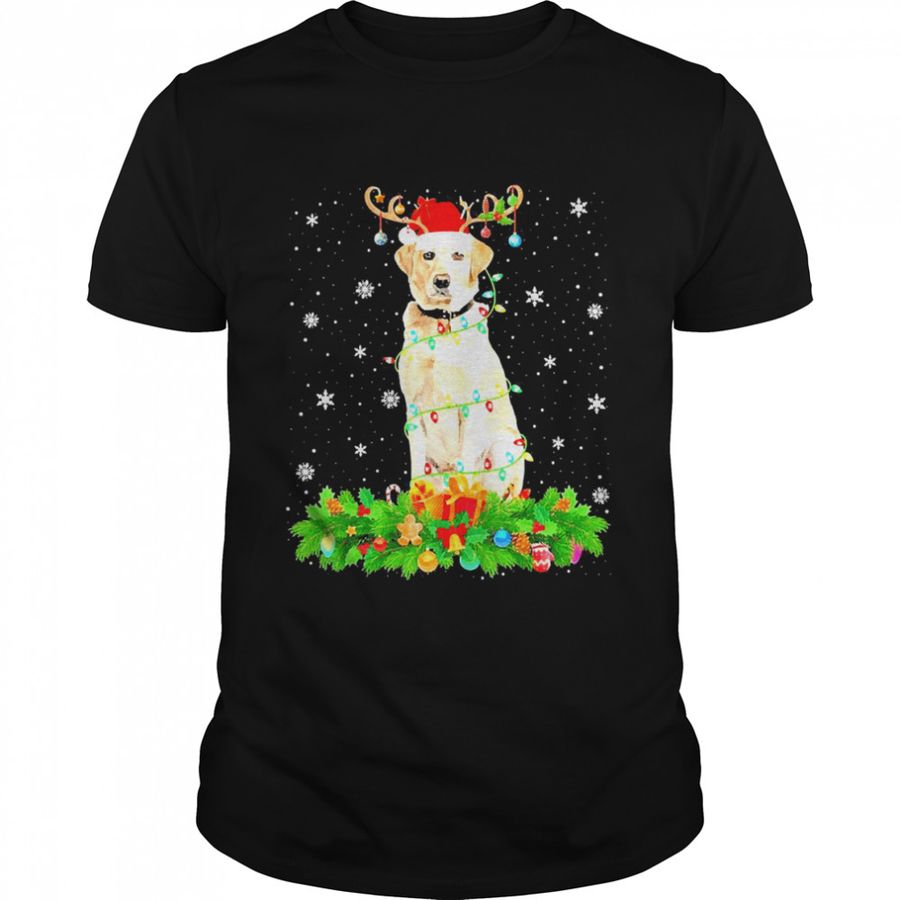 Labrador Dog Reindeer Santa Hat Labrador Christmas Shirt