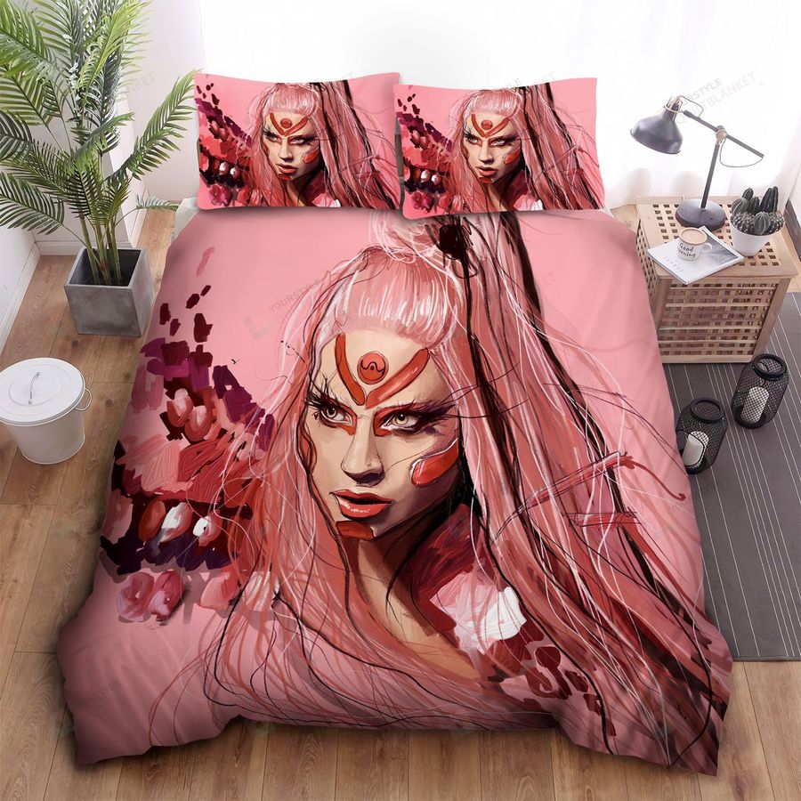 Lady Gaga Chromatica Painting Bed Sheets Spread Comforter Duvet Cover Bedding Sets