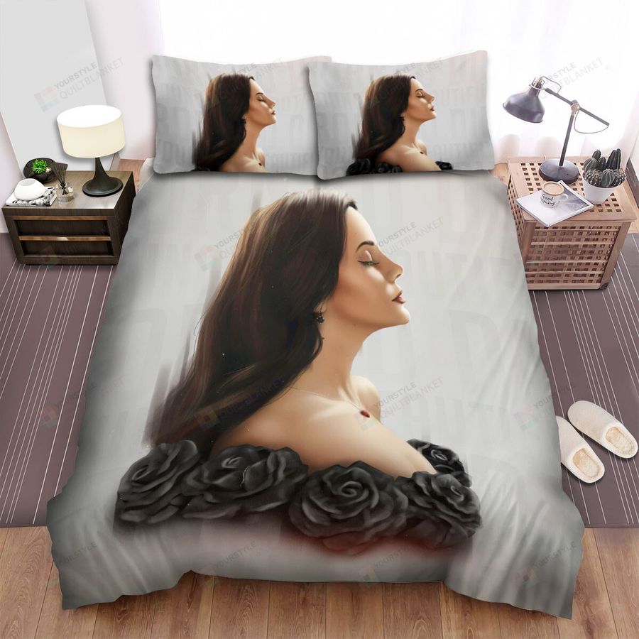 Lana Del Rey In The Black Flowers Dress Bed Sheets Spread Comforter Duvet Cover Bedding Sets