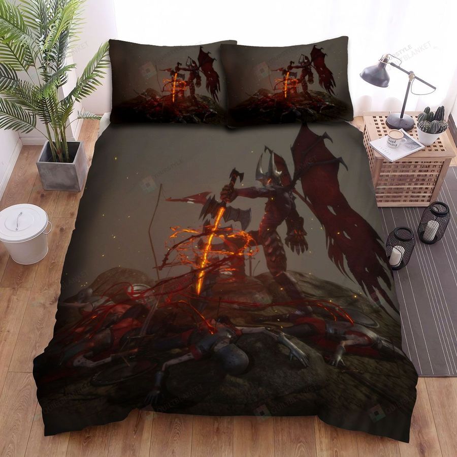 League Of Legends Aatrox Killing All The Enemy Illustration Bed Sheets Spread Duvet Cover Bedding Sets