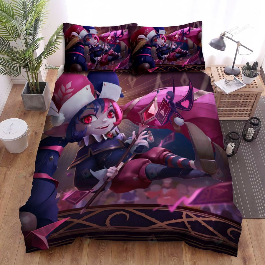 League Of Legends Arcana Lulu Splash Concept Art Bed Sheets Spread Duvet Cover Bedding Sets