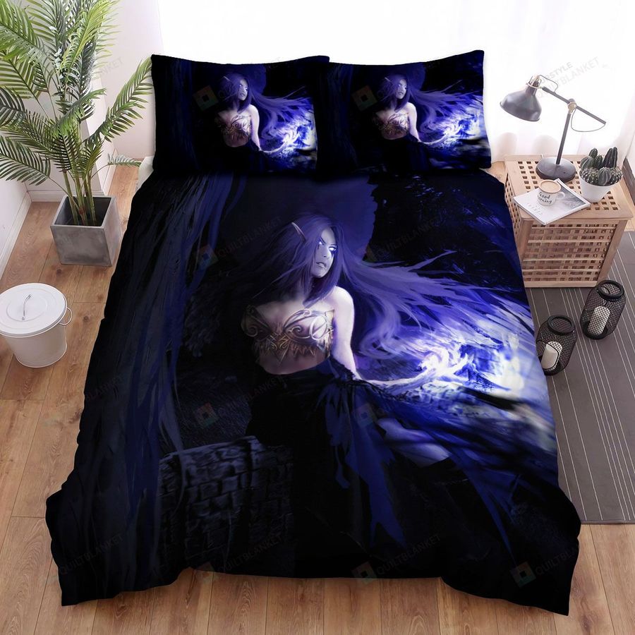 League Of Legends Black Raven Morgana Concept Art Bed Sheets Spread Duvet Cover Bedding Sets