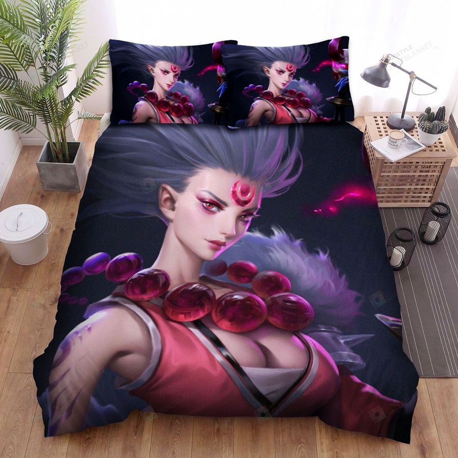 League Of Legends Blood Moon Diana Unmasked Artwork Bed Sheets Spread Duvet Cover Bedding Sets