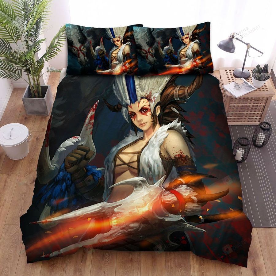 League Of Legends Boneclaw Shyvana Splash Art Bed Sheets Spread Duvet Cover Bedding Sets