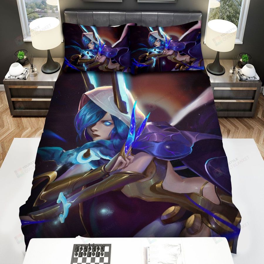 League Of Legends Cosmic Dusk Xayah Digital Art Bed Sheets Spread Duvet Cover Bedding Sets