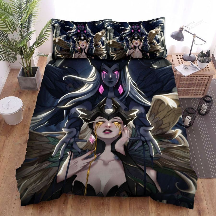 League Of Legends Coven Leblanc And Her Mirror Image Artwork Bed Sheets Spread Duvet Cover Bedding Sets