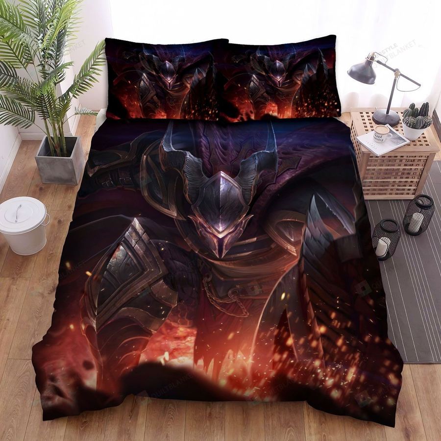 League Of Legends Dragonslayer Pantheon Splash Art Bed Sheets Spread Duvet Cover Bedding Sets