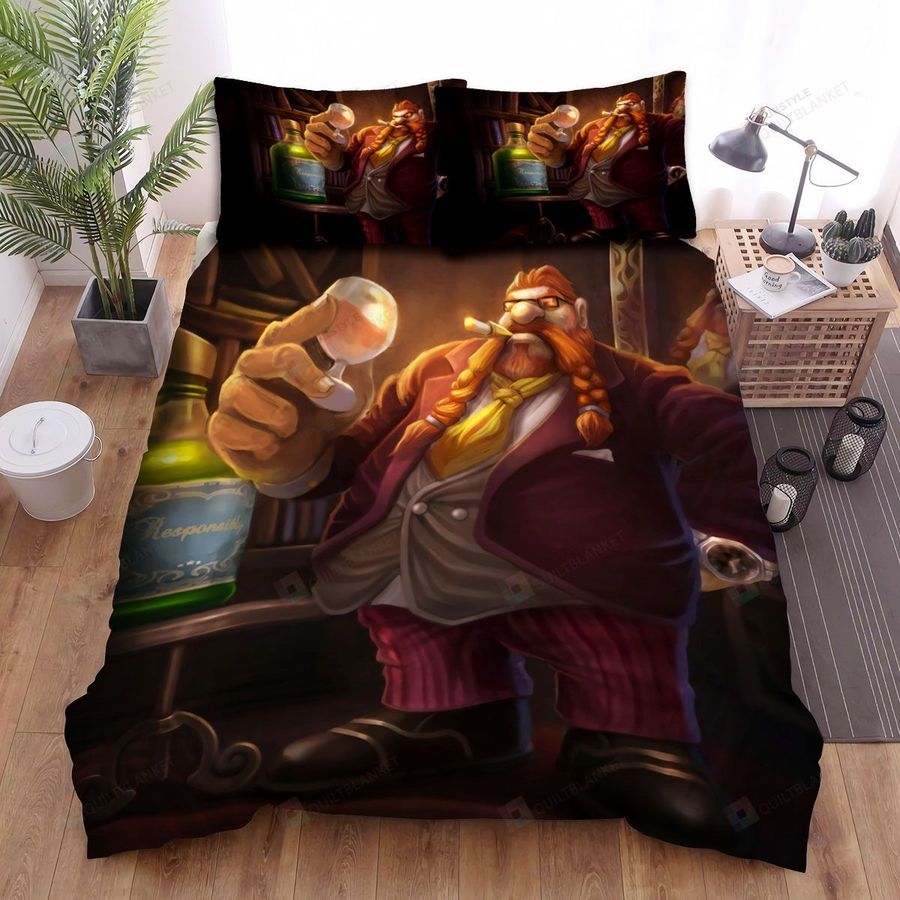 League Of Legends Gragas, Esq. Splash Art Bed Sheets Spread Duvet Cover Bedding Sets