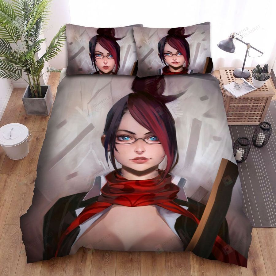 League Of Legends Headmistress Fiora Portrait Artwork Bed Sheets Spread Duvet Cover Bedding Sets