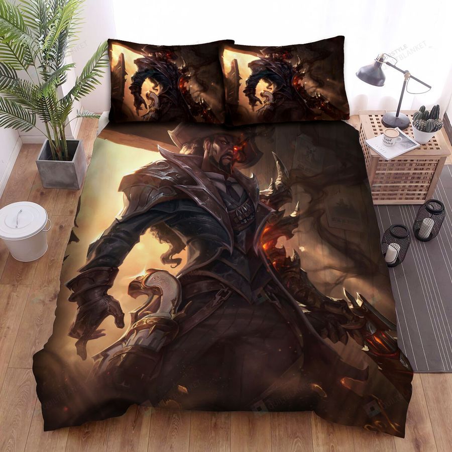 League Of Legends High Noon Lucian Splash Art Bed Sheets Spread Duvet Cover Bedding Sets