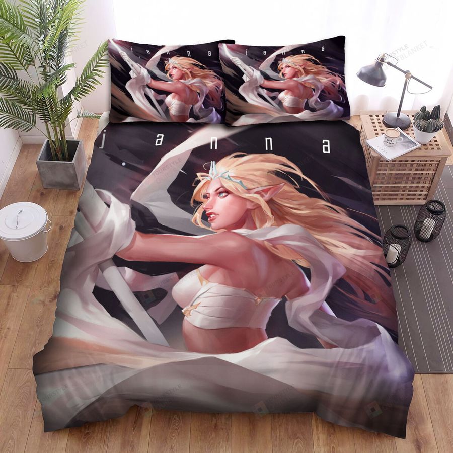 League Of Legends Janna Tailwind Artwork Bed Sheets Spread Duvet Cover Bedding Sets