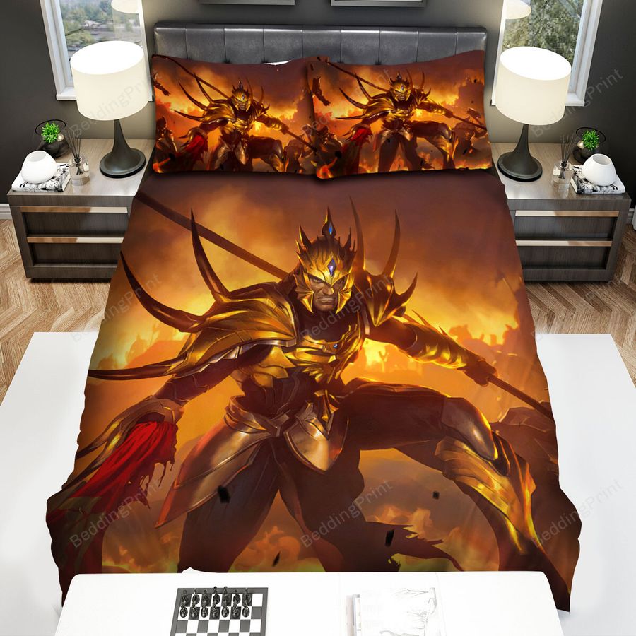 League Of Legends Jarvan Iv In The Battle With Noxus Bed Sheets Spread Duvet Cover Bedding Sets
