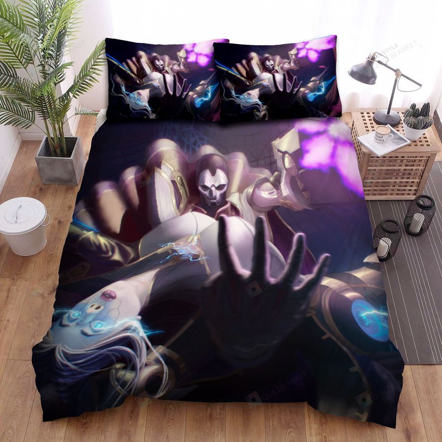 League Of Legends Jhin Duels Camille Artwork Bed Sheets Spread Duvet Cover Bedding Sets