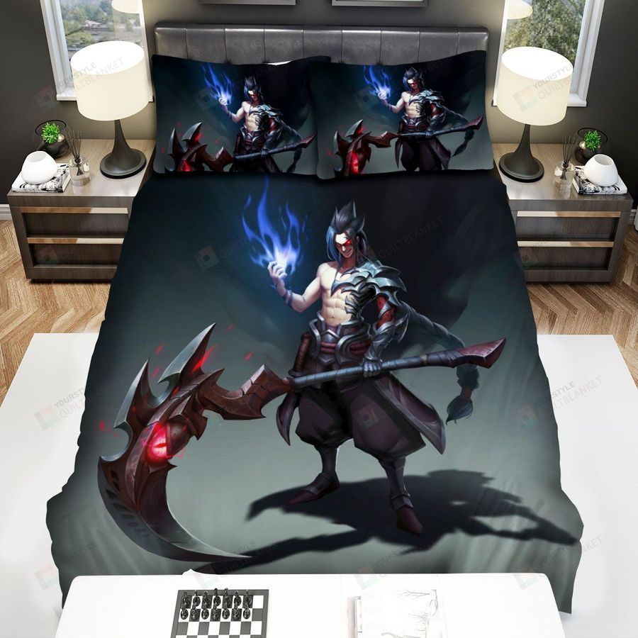 League Of Legends Kayn The Shadow Reaper Digital Illustration Bed Sheets Spread Duvet Cover Bedding Set
