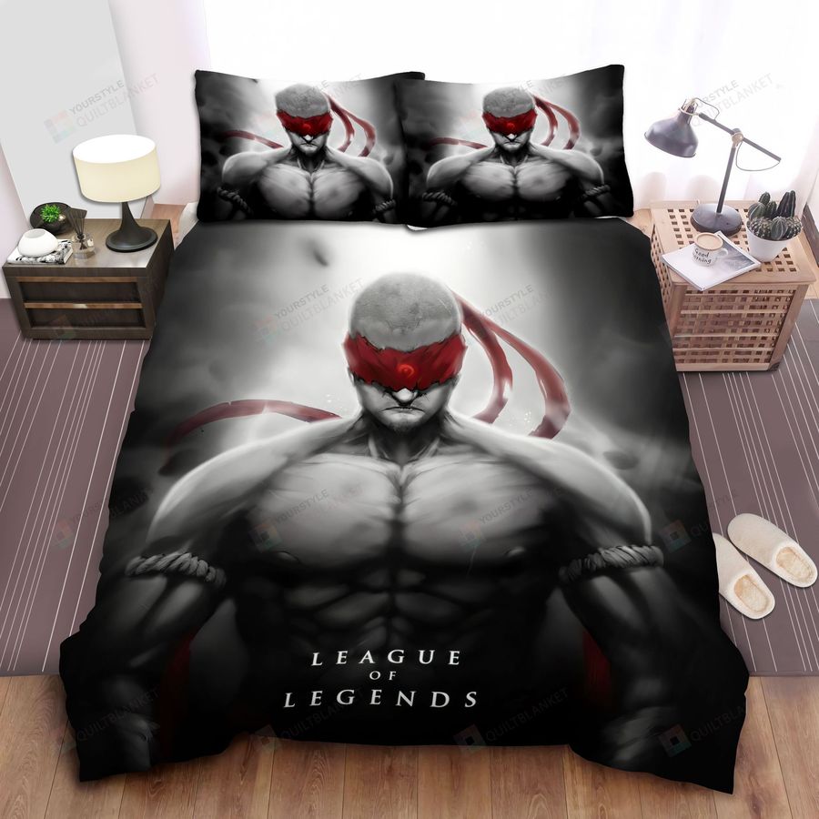 League Of Legends Lee Sin Black And White Champion Cotton Bed Sheets Spread Comforter Duvet Cover Bedding Sets
