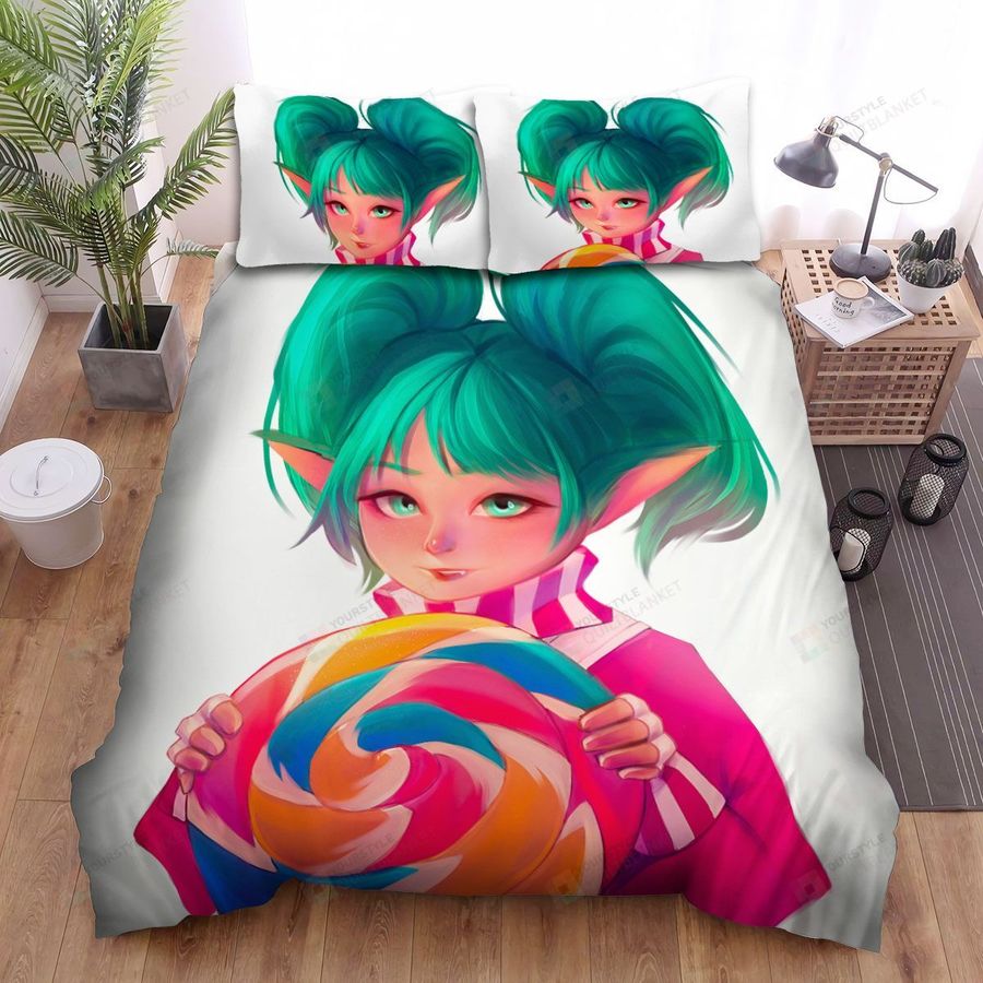 League Of Legends Lollipoppy Digital Portrait Illustration Bed Sheets Spread Duvet Cover Bedding Sets