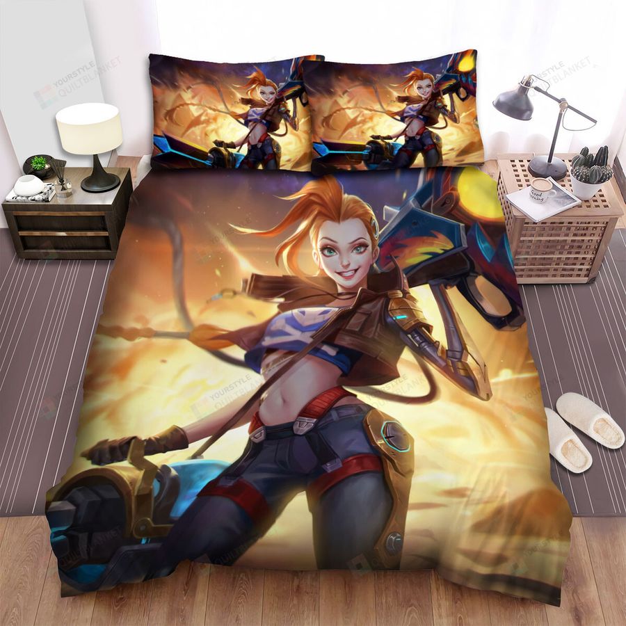 League Of Legends Odyssey Jinx Explosion Artwork Bed Sheets Spread Duvet Cover Bedding Sets