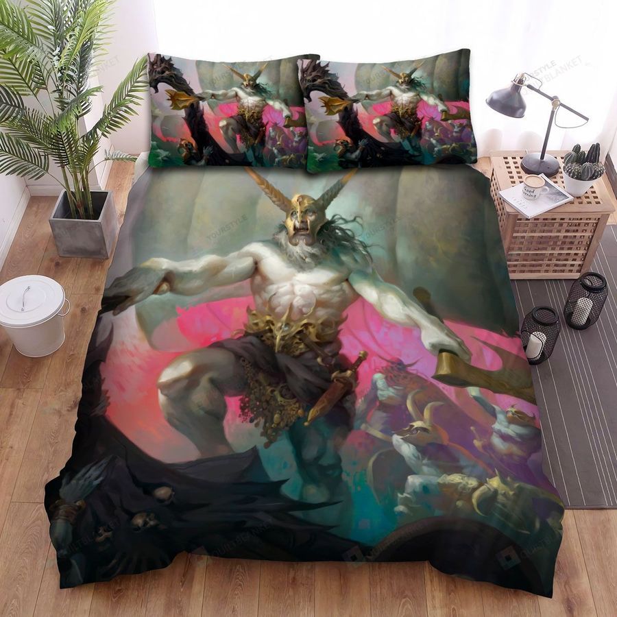League Of Legends Olaf On Viking Boat Art Painting Bed Sheets Spread Duvet Cover Bedding Sets