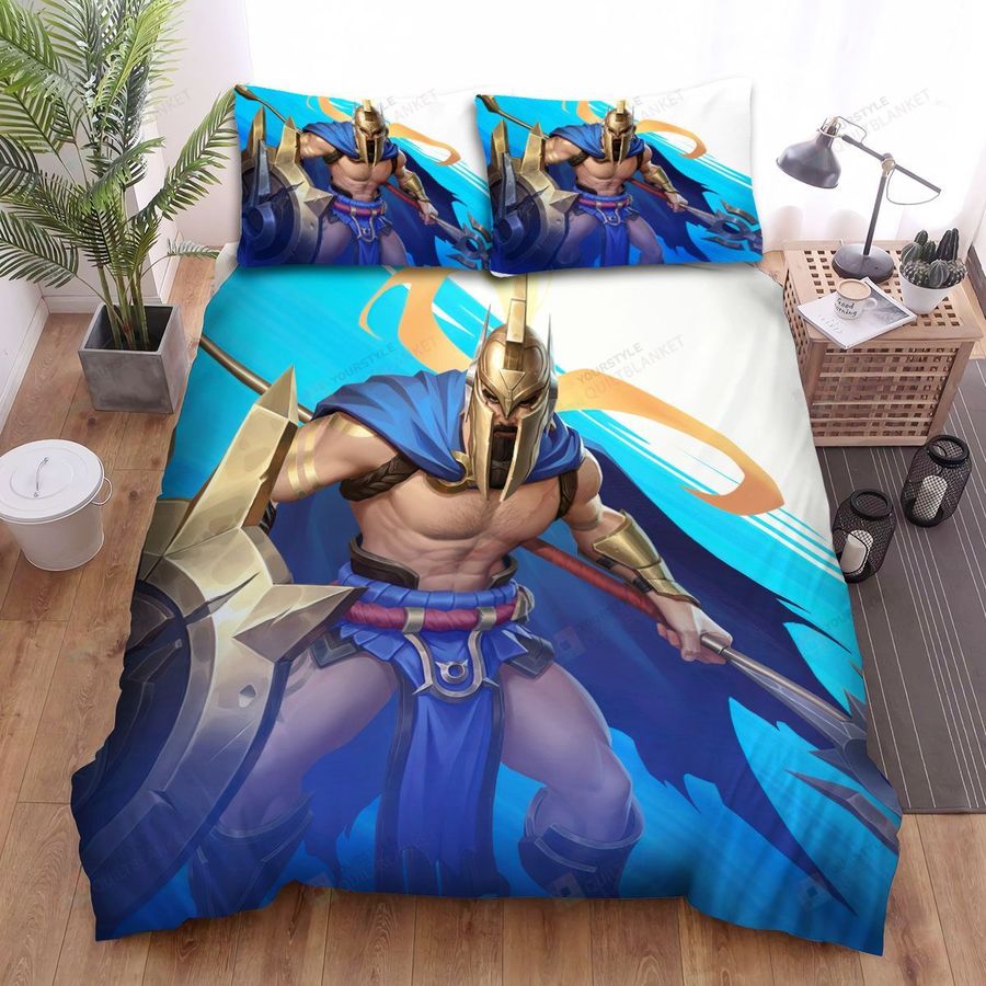 League Of Legends Pantheon The Unbreakable Spear Illustration Bed Sheets Spread Duvet Cover Bedding Sets