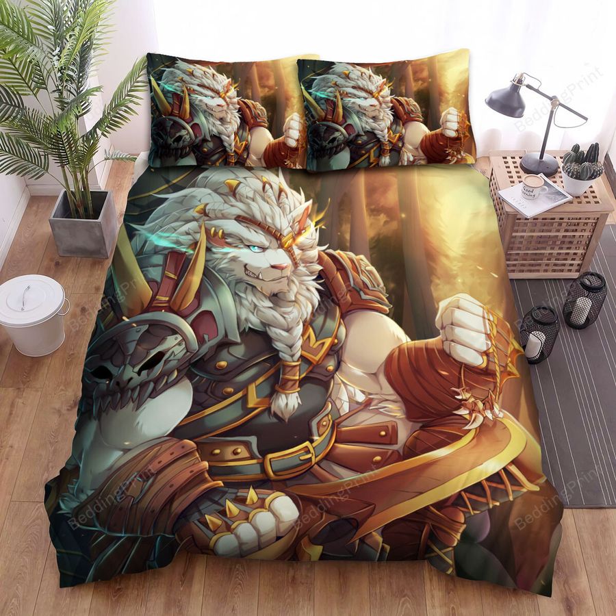 League Of Legends Rengar And His Bonetooth Necklace Illustration Bed Sheets Spread Duvet Cover Bedding Sets