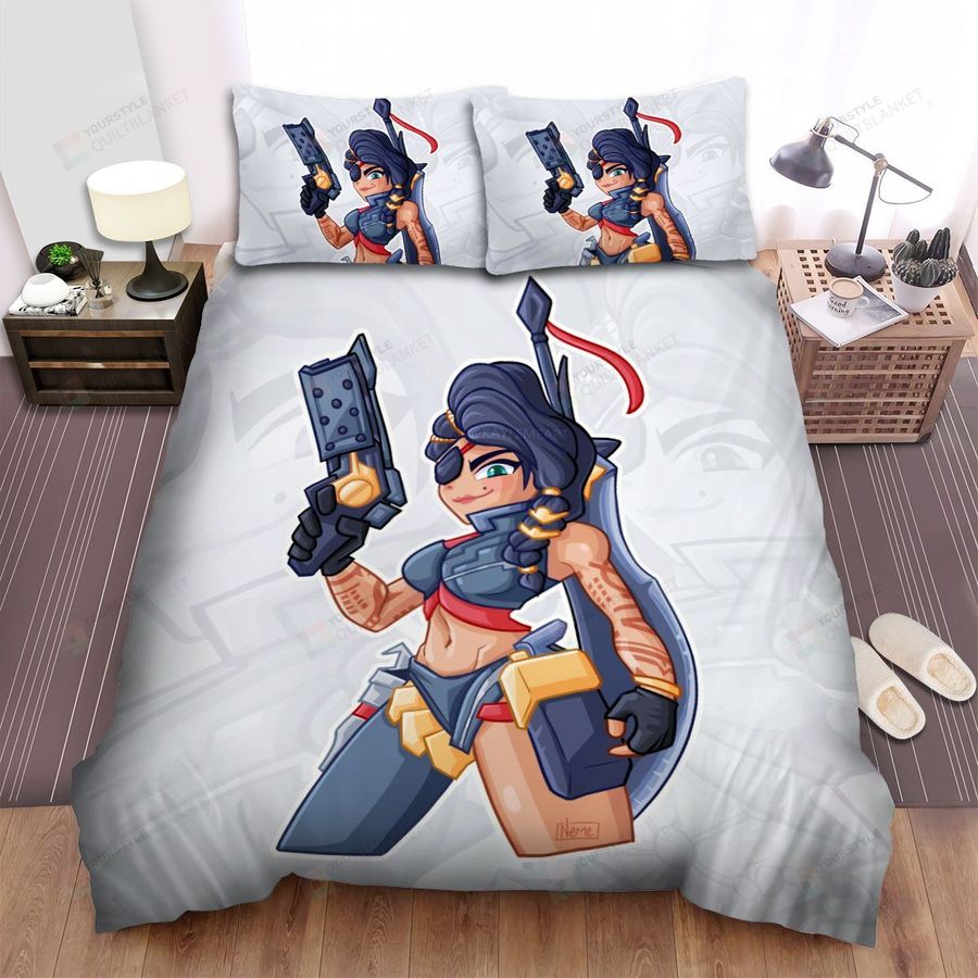 League Of Legends Samira The Desert Rose Chibi Art Style Bed Sheets Spread Duvet Cover Bedding Sets