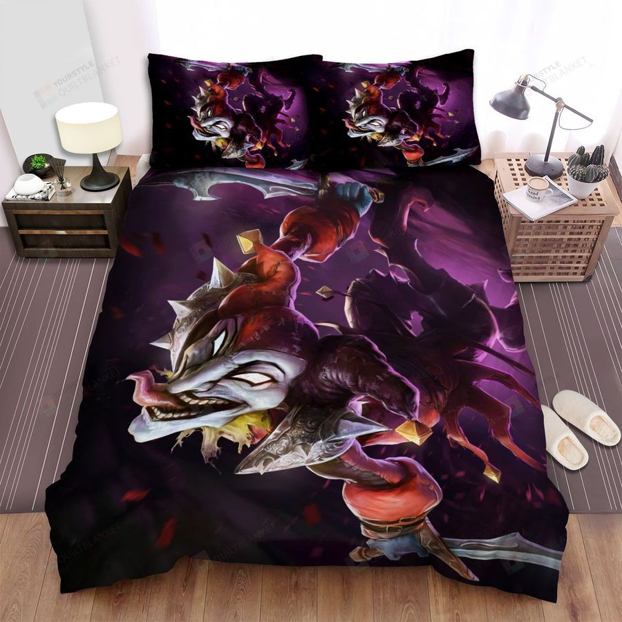 League Of Legends Shaco The Demon Jester Artwork Bed Sheets Spread Duvet Cover Bedding Sets