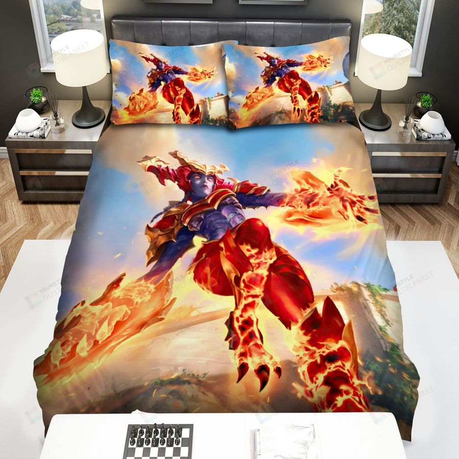 League Of Legends Shyvana The Half-Dragon Artwork Bed Sheets Spread Duvet Cover Bedding Sets