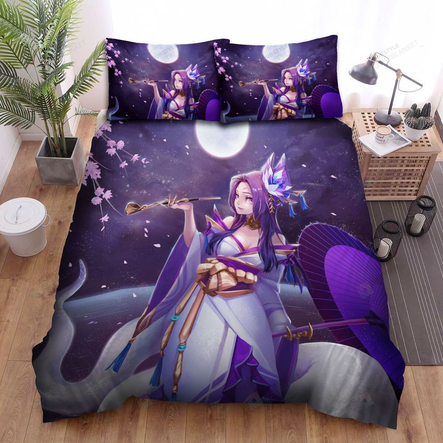 League Of Legends Spirit Blossom Cassiopeia Under The Moon Bed Sheets Spread Duvet Cover Bedding Sets